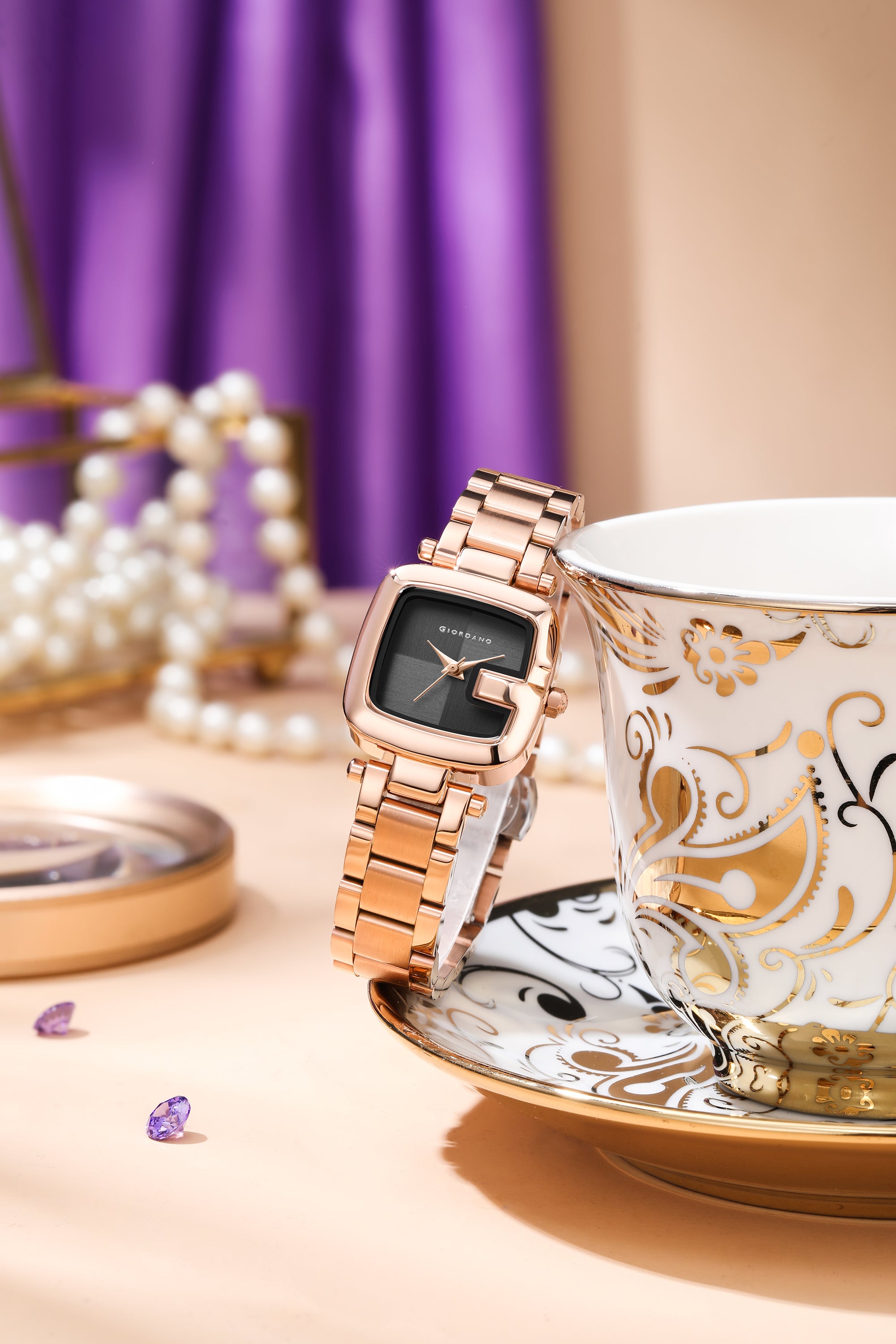 Giordano Quartz Analog Watch for Women Dial with Metal Strap Fashionable Design, Water Resistant – Perfect for Casual & Office Wear | GZ-60107-11